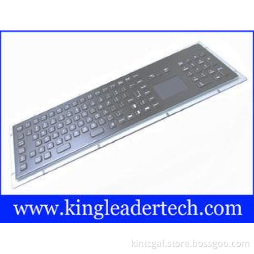 IP65 Black industrial metal kiosk keyboard with touch pad,
